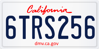 CA license plate 6TRS256