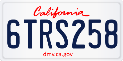 CA license plate 6TRS258