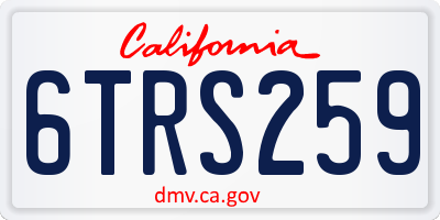 CA license plate 6TRS259