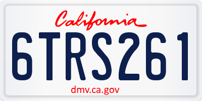 CA license plate 6TRS261