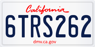 CA license plate 6TRS262