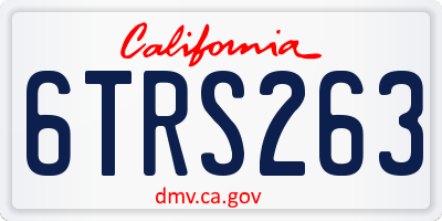 CA license plate 6TRS263