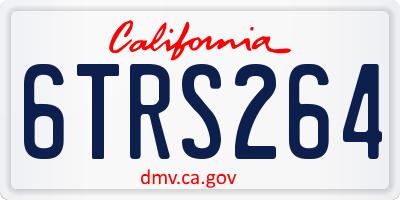 CA license plate 6TRS264