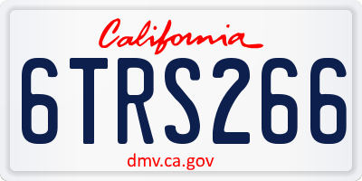 CA license plate 6TRS266