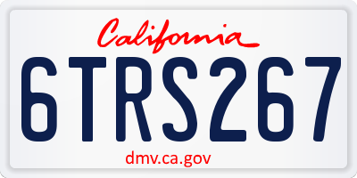 CA license plate 6TRS267