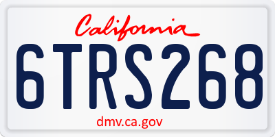 CA license plate 6TRS268