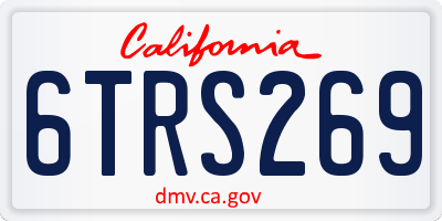 CA license plate 6TRS269