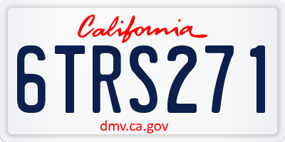 CA license plate 6TRS271