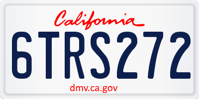 CA license plate 6TRS272