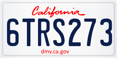 CA license plate 6TRS273