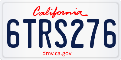 CA license plate 6TRS276