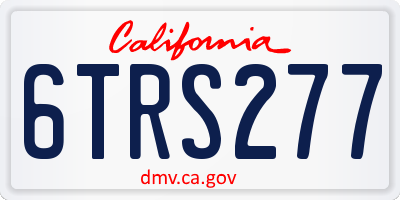CA license plate 6TRS277