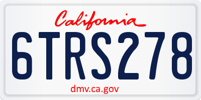 CA license plate 6TRS278