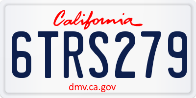 CA license plate 6TRS279