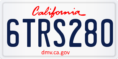 CA license plate 6TRS280