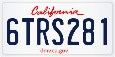 CA license plate 6TRS281