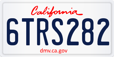 CA license plate 6TRS282