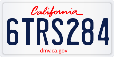 CA license plate 6TRS284