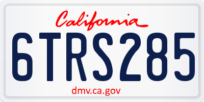 CA license plate 6TRS285