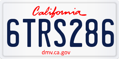 CA license plate 6TRS286