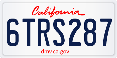 CA license plate 6TRS287