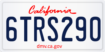 CA license plate 6TRS290
