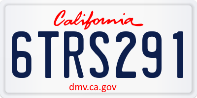 CA license plate 6TRS291