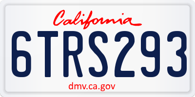 CA license plate 6TRS293