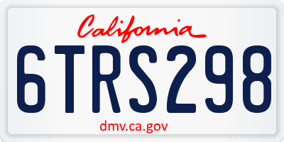 CA license plate 6TRS298