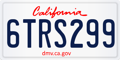 CA license plate 6TRS299