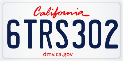 CA license plate 6TRS302