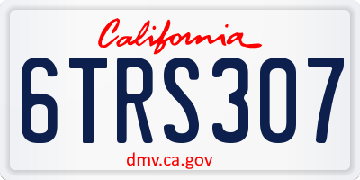 CA license plate 6TRS307