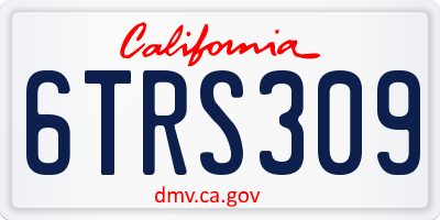 CA license plate 6TRS309