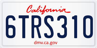 CA license plate 6TRS310