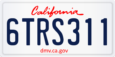 CA license plate 6TRS311