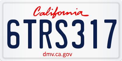 CA license plate 6TRS317
