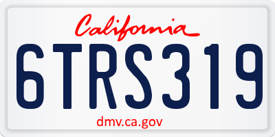 CA license plate 6TRS319