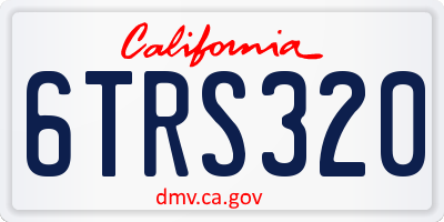 CA license plate 6TRS320