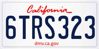 CA license plate 6TRS323