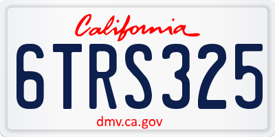 CA license plate 6TRS325