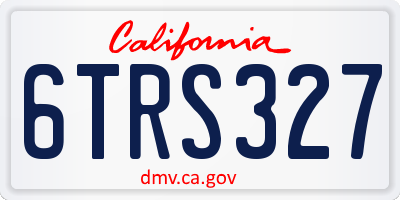 CA license plate 6TRS327