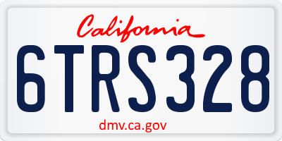 CA license plate 6TRS328