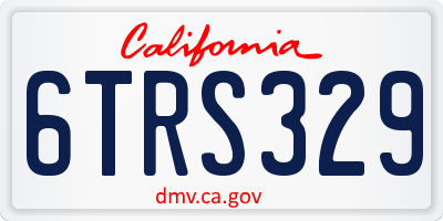 CA license plate 6TRS329