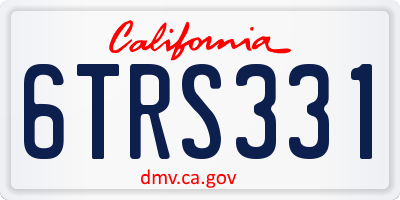 CA license plate 6TRS331