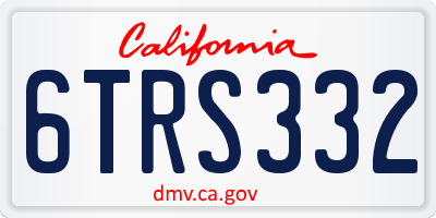 CA license plate 6TRS332