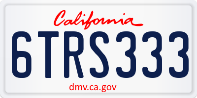 CA license plate 6TRS333