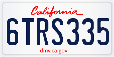 CA license plate 6TRS335