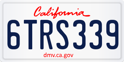 CA license plate 6TRS339