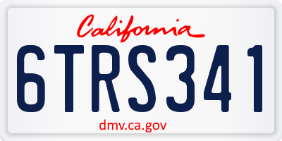 CA license plate 6TRS341