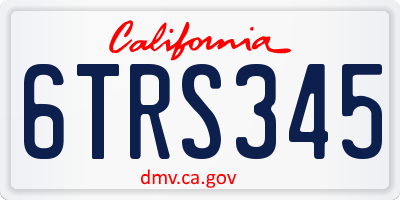 CA license plate 6TRS345